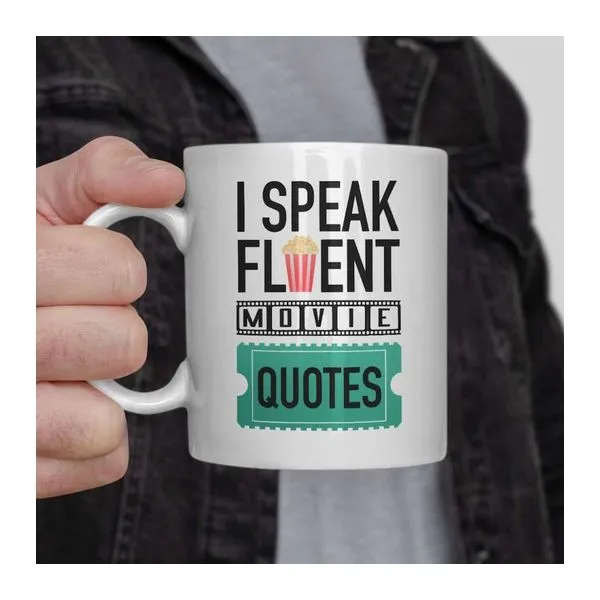 Fluent movie quotes feliratú fehér kerámia bögre filmrajongóknak