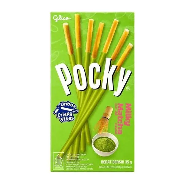 Glico Pocky Matcha zöld tea bevonatú ropi 35 g-os csomagolásban