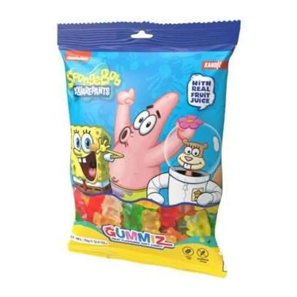 Gummiz Sour Pineapple savanyú ananászos gumicukor SpongyaBob mintás 120 g-os zacskója