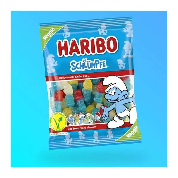 Haribo Die Schlümpfe Hupikék Törpikék gumicukor 175 g-os zacskóban