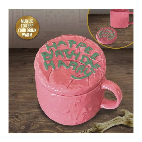 Harry Potter Happee Birthdae torta alakú kerámia bögre fedéllel