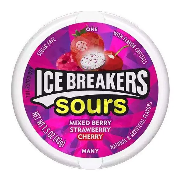 Hershey's Ice Breakers Sugar Free Mixed Berry bogyós gyümölcs ízű cukormentes cukorka 42 g