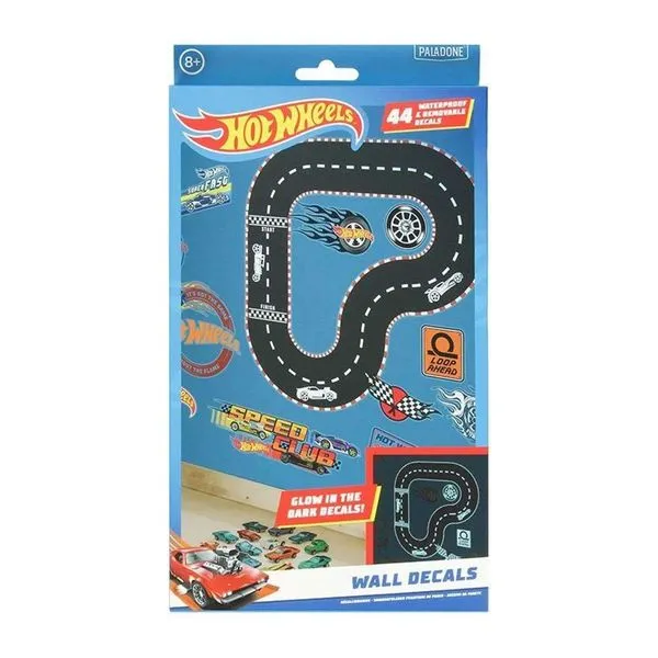 Hot Wheels falmatrica csomag versenypályákkal és logókkal