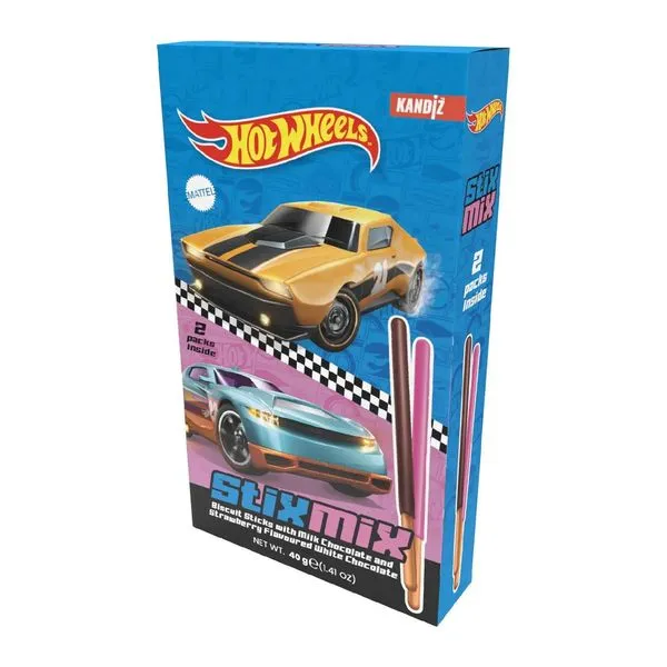 Hot Wheels mintás ropi eper- és csokoládé ízű bevonattal 40 g