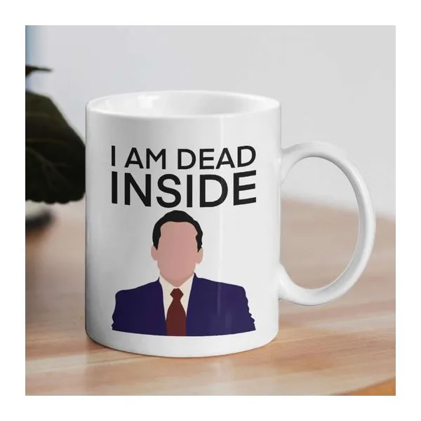 I am dead inside feliratú kerámia bögre fekete humorral