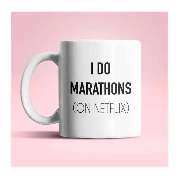 I do marathons feliratú fehér kerámia bögre