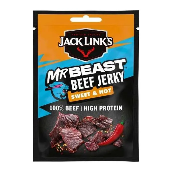 Jack Links x MrBeast Beef Jerky Sweet & Hot szárított marhahús falatok 60 g