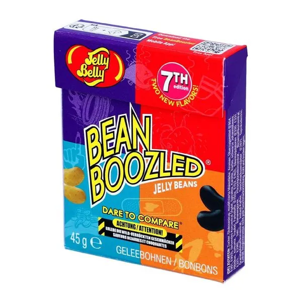 Jelly Belly BeanBoozled flip top box 7. széria drazsé nyitható fedelű dobozban