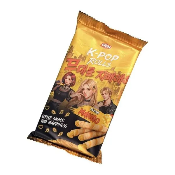 K-POP Rolls Mango krémmel töltött ostyatekercs 120 g-os csomagban