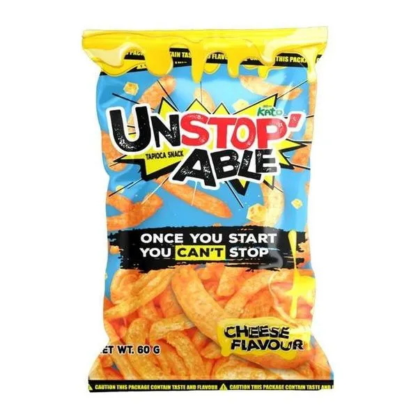 Kato Unstopable Cheese Tapioca sajtos tápióka chips 60 g-os zacskóban