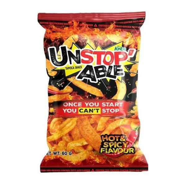Kato Unstopable Spicy Tapioca csípős tápióka chips 60 g-os zacskóban