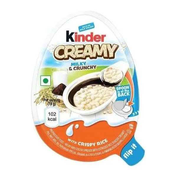 Kinder Creamy ropogós rizses tejcsokoládé szelet 19 g-os kiszerelésben