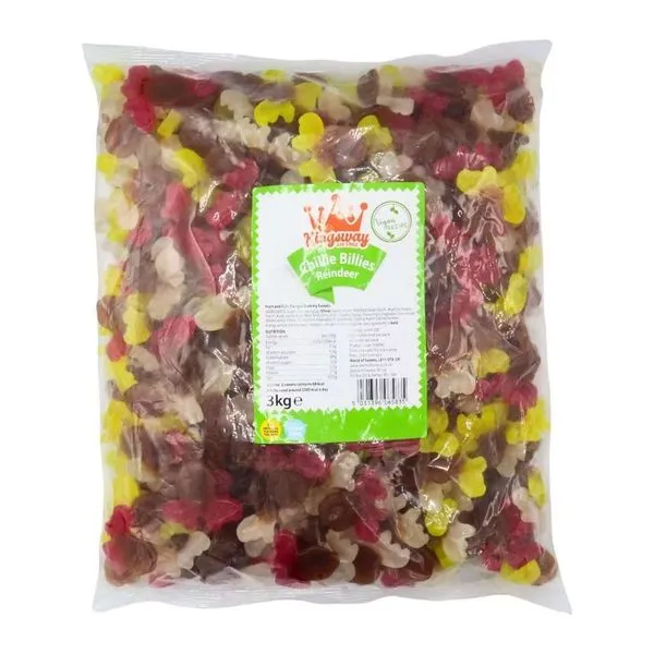 Kingsway Chillie Billies rénszarvas formájú karácsonyi gumicukor 3 kg-os csomagban