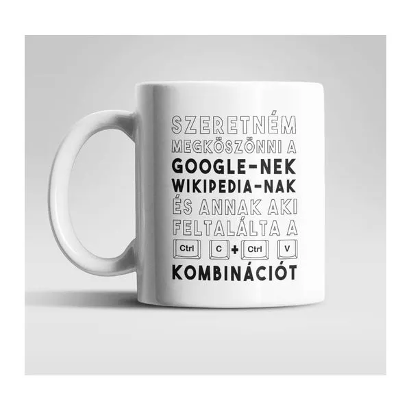 Köszönöm Wikipédia feliratú kerámia bögre