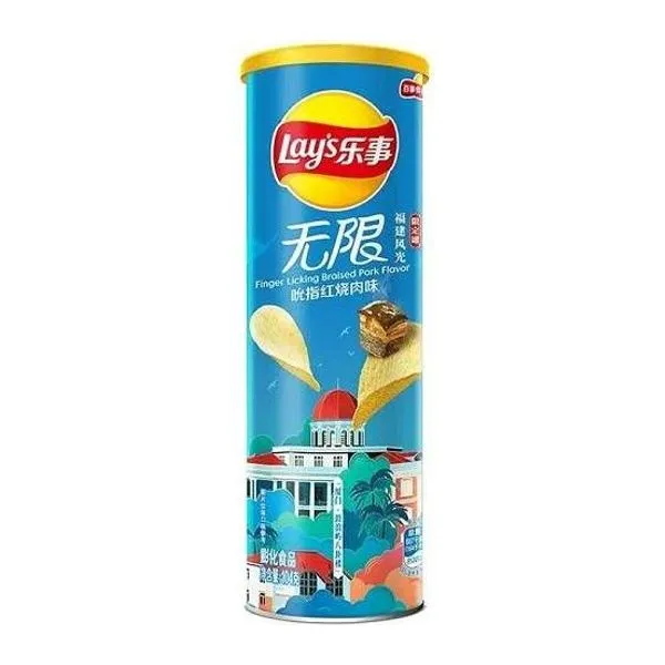 Lay's Finger Braised Pork párolt sertéshús ízű chips 90 g-os csomagja