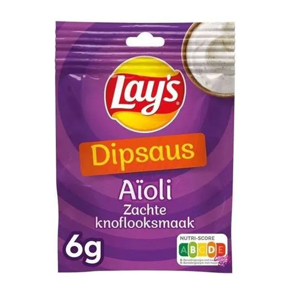 Lay's Mix Dipsaus Aioli fokhagymás mártogatós szósz alap tasakja