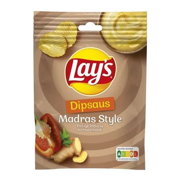 Lay's Mix Dipsaus Madras Style indiai curry ízű mártogatós szósz alap tasakja