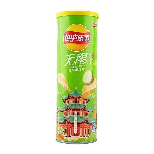 Lay's Stax Cucumber uborka ízű chips 90 g-os hengeres dobozban