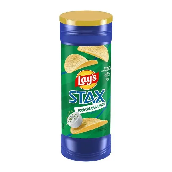 Lay's Stax Sour Cream & Onion hagymás-tejfölös burgonyachips 156 g-os tubusban