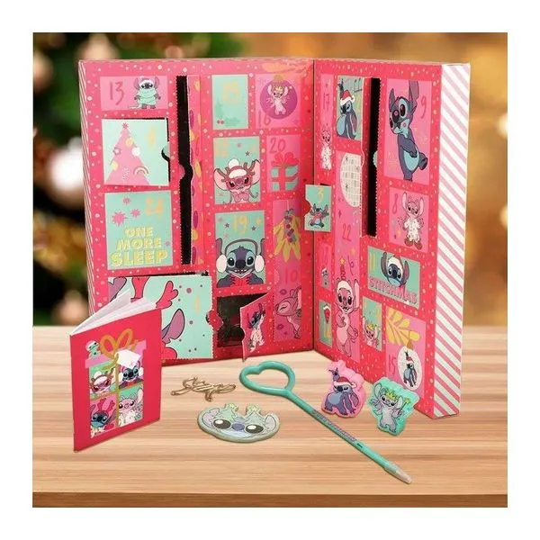 Lilo és Stitch adventi kalendárium írószerekkel és kütyümatricákkal