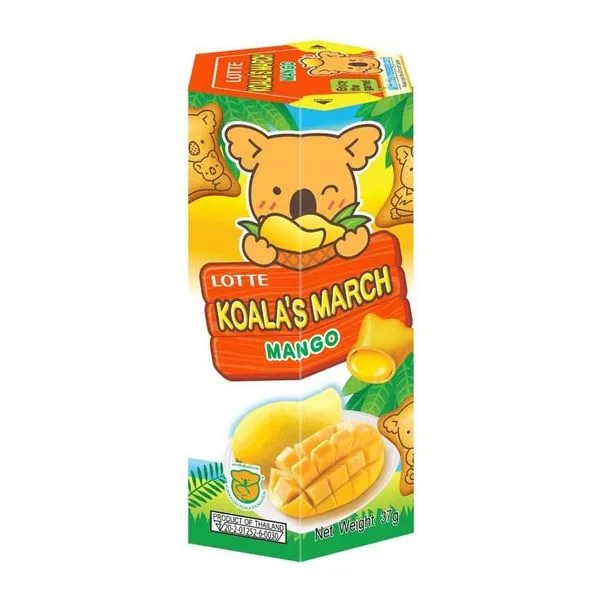 Lotte Koalas March mangós krémtöltelékes keksz 37 g-os csomagban