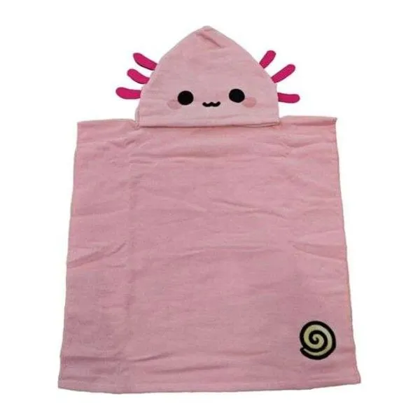 Maddie az axolotl mintás gyerek poncsó törölköző