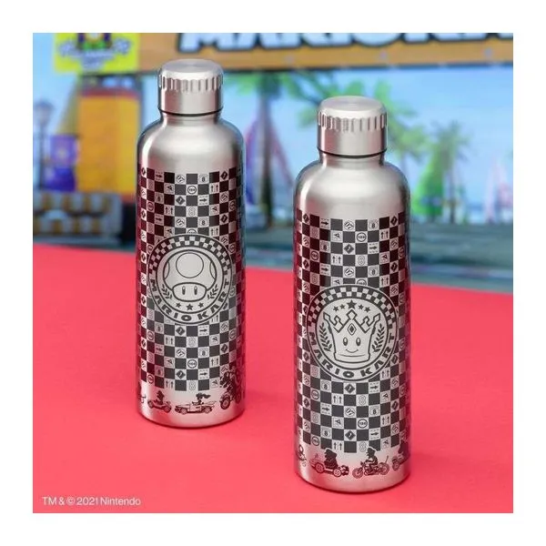 Mario Kart mintás fém kulacs 500 ml