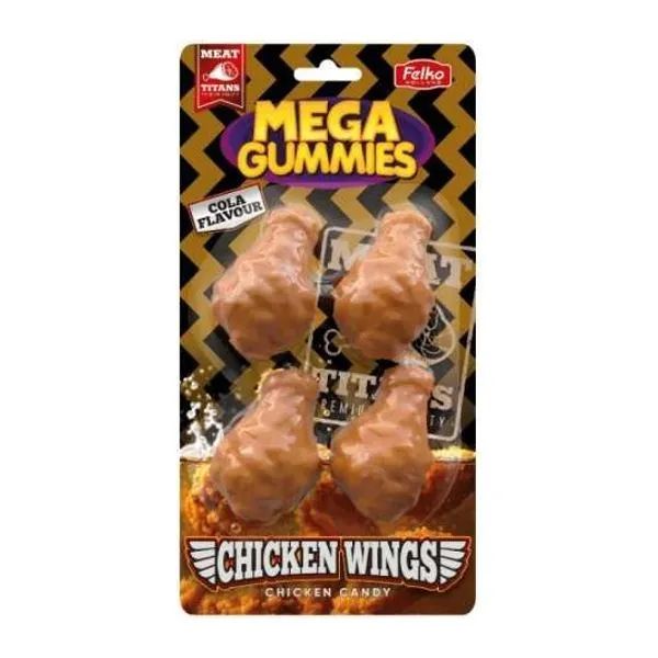 Mega Gummies Chicken Wings csirkeszárny formájú óriás cola ízű gumicukor 120 g