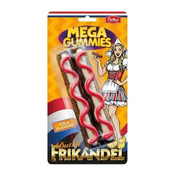 Mega Gummies Dutch Frikandel holland kolbász formájú óriás gumicukor 120 g