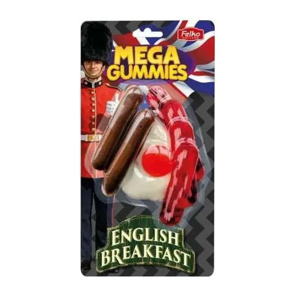 Mega Gummies English Breakfast óriás gumicukor 120 g-os csomagolásban