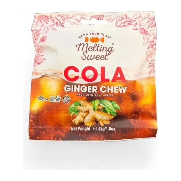 Melting Sweet Cola Ginger Chew cola ízű gyömbéres rágós cukorka 52 g-os csomagban