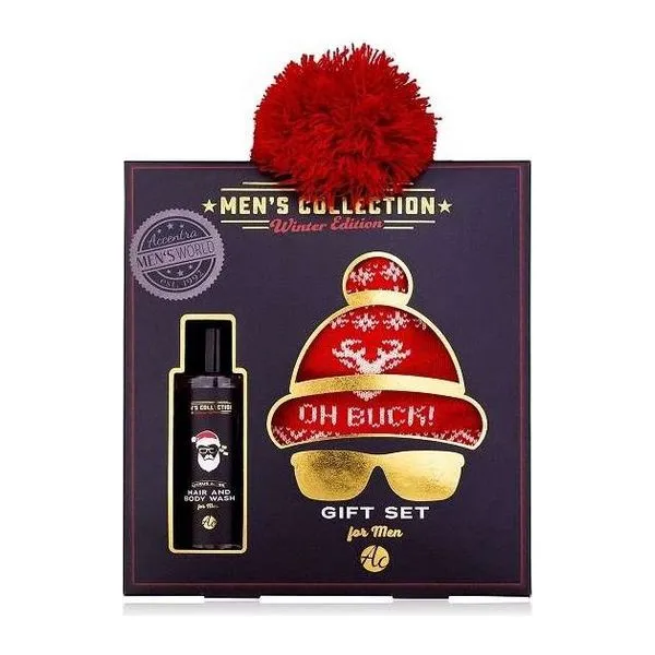 Mens Collection Winter Edition férfi ajándékcsomag tusfürdővel és kötött sapkával
