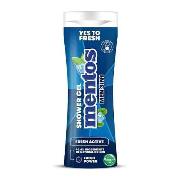 Mentos Cool Fresh 3 az 1-ben férfi tusfürdő 300 ml-es flakonban