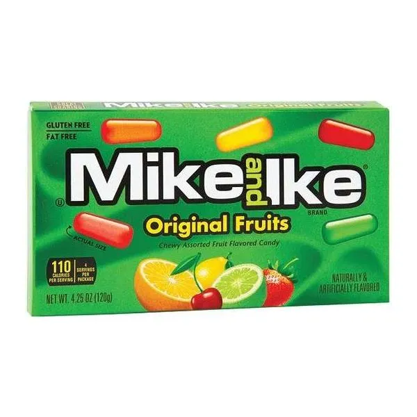 Mike and Ike Original gyümölcsös rágós cukorkák 120 g-os dobozban