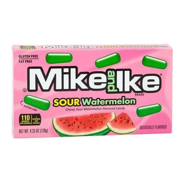 Mike and Ike Sour Watermelon savanyú görögdinnye ízű cukorka 120 g-os dobozban