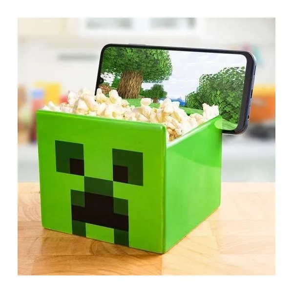 Minecraft Creeper arcú kerámia nasis tál telefontartóval