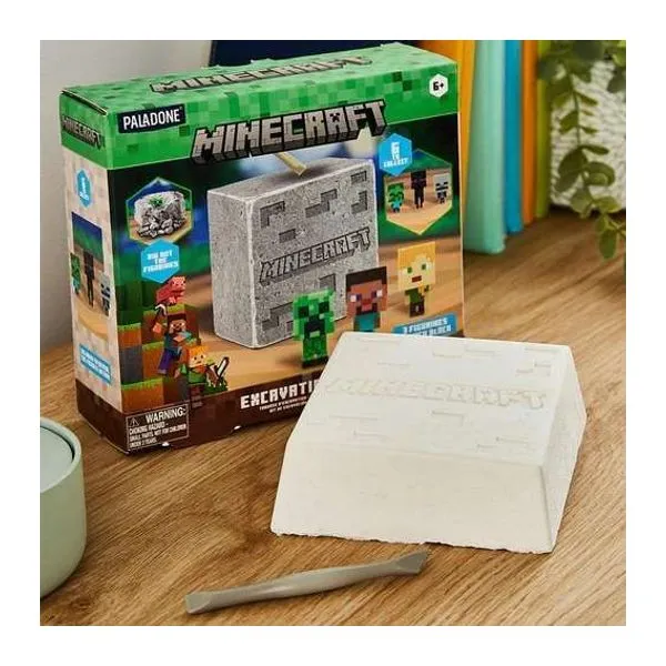 Minecraft Excavation Kit régészkészlet gipsztömbbel és mini figurákkal