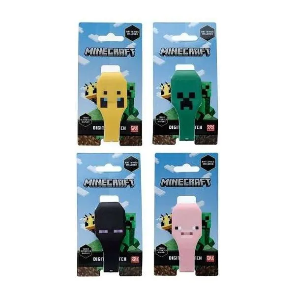 Minecraft Faces digitális karóra szilikon szíjjal