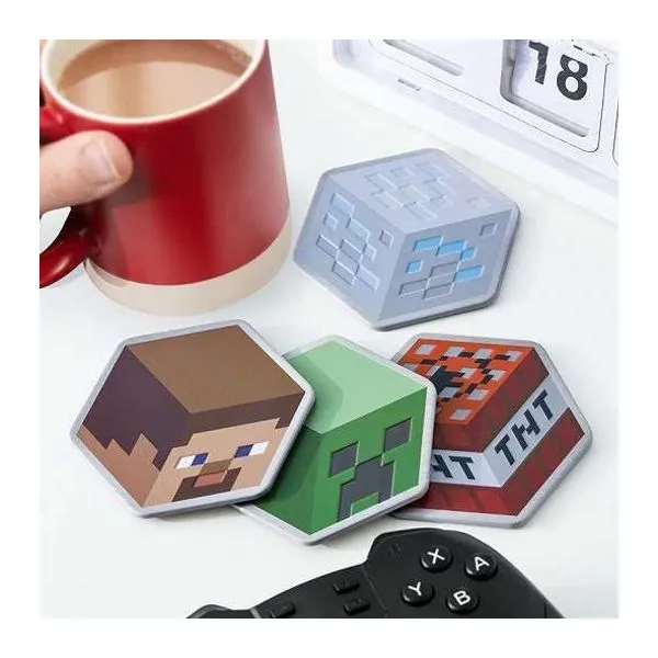 Minecraft mintás fém poháralátét szett