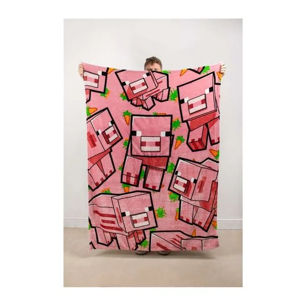 Minecraft malac mintás plüss takaró és párna