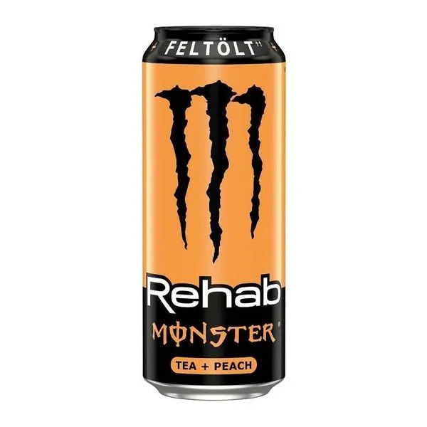 Monster Energy Rehab Peach Tea barackos teás energiaital 500 ml-es dobozban