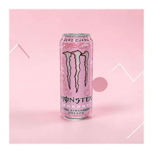 Monster Energy Ultra Strawberry Dreams eper ízű cukormentes energiaital 500 ml-es dobozban