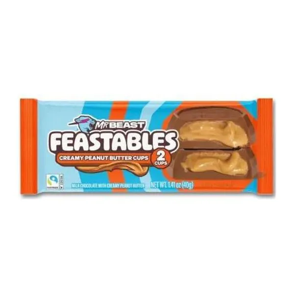 MrBeast Feastables Creamy Peanut Butter Cups mogyoróvajas bonbon 40 g-os kiszerelésben