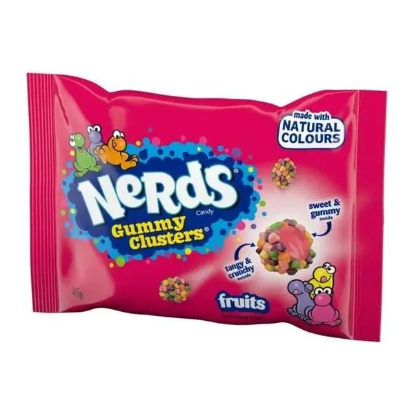Nerds Gummy Clusters Fruits gyümölcsös gumicukor ropogós cukorkéreggel 45 g