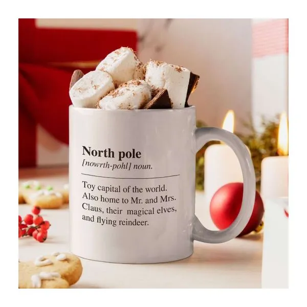 North Pole noun feliratú fehér kerámia bögre