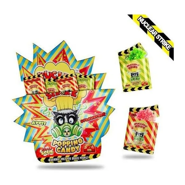 Nuclear Strike Popping Candy savanyú pattogócukor 15 g-os tasakja