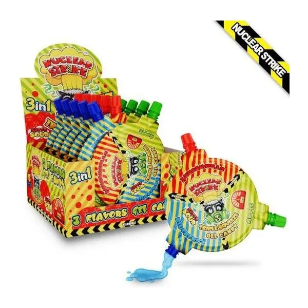 Nuclear Strike Triple Squeeze savanyú cukorgél trió 45 g-os csomagban
