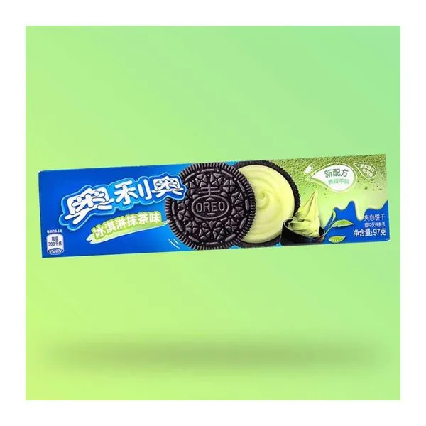 Oreo Ázsiai Matcha zöld tea ízű krémes keksz 97 g-os csomagban