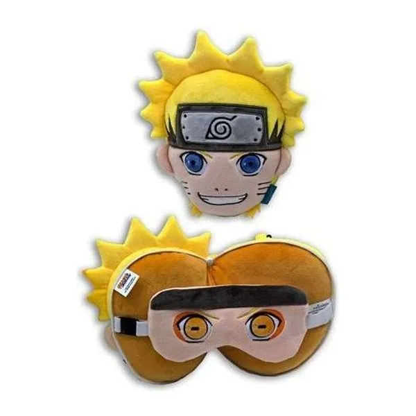 Összecsukható Naruto mintás utazó nyakpárna szemtakaróval