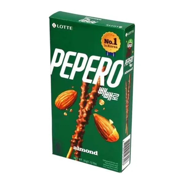 Pepero Almond mandulás csokis ropi 32 g-os csomagban